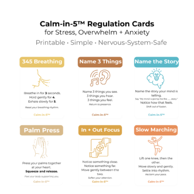 Calm-in-5™ Micro-Regulation Card Deck (Digital Download)