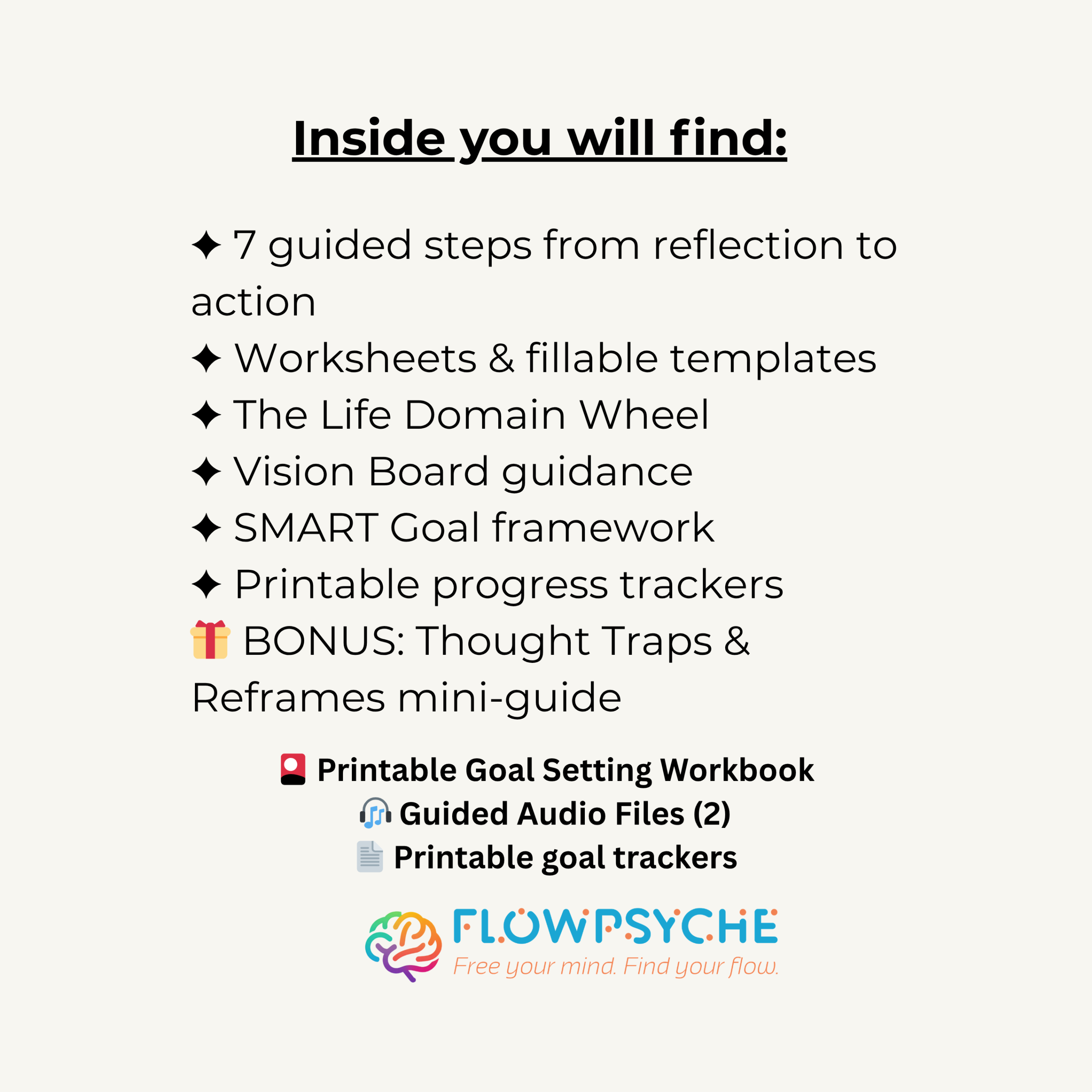 Goal Setting Workbook | Vision Board Planner, SMART Goals (Audio Guide, PDF Download) - Image 4
